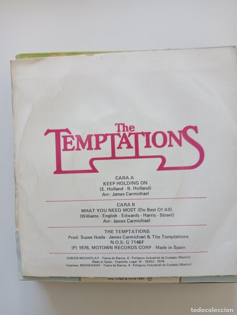 Discos de vinilo: The Temptations - Keep Holding On (7&rdquo;, Single) 1976 - Foto 2