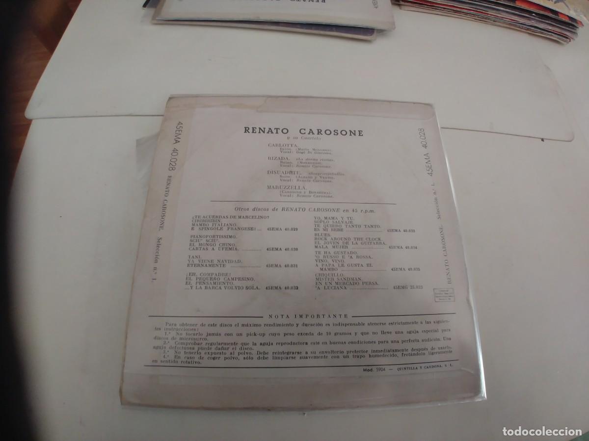 Discos de vinilo: RENATO CAROSONE-EP CARLOTTA +3 - Foto 2