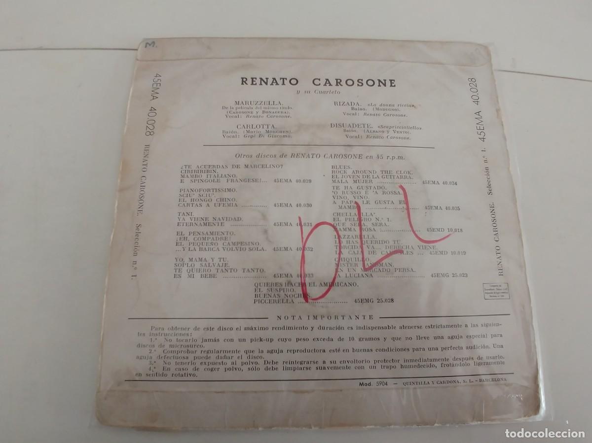 Discos de vinilo: RENATO CAROSONE-EP MARUZZELLA +3 - Foto 2