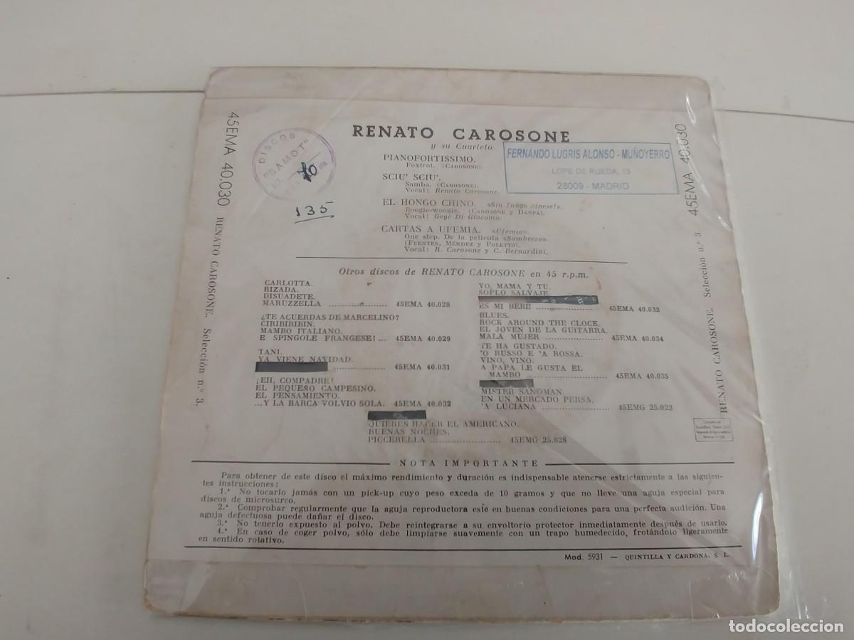 Discos de vinilo: RENATO CAROSONE-EP PIANOFORTISSIMO +3 - Foto 2
