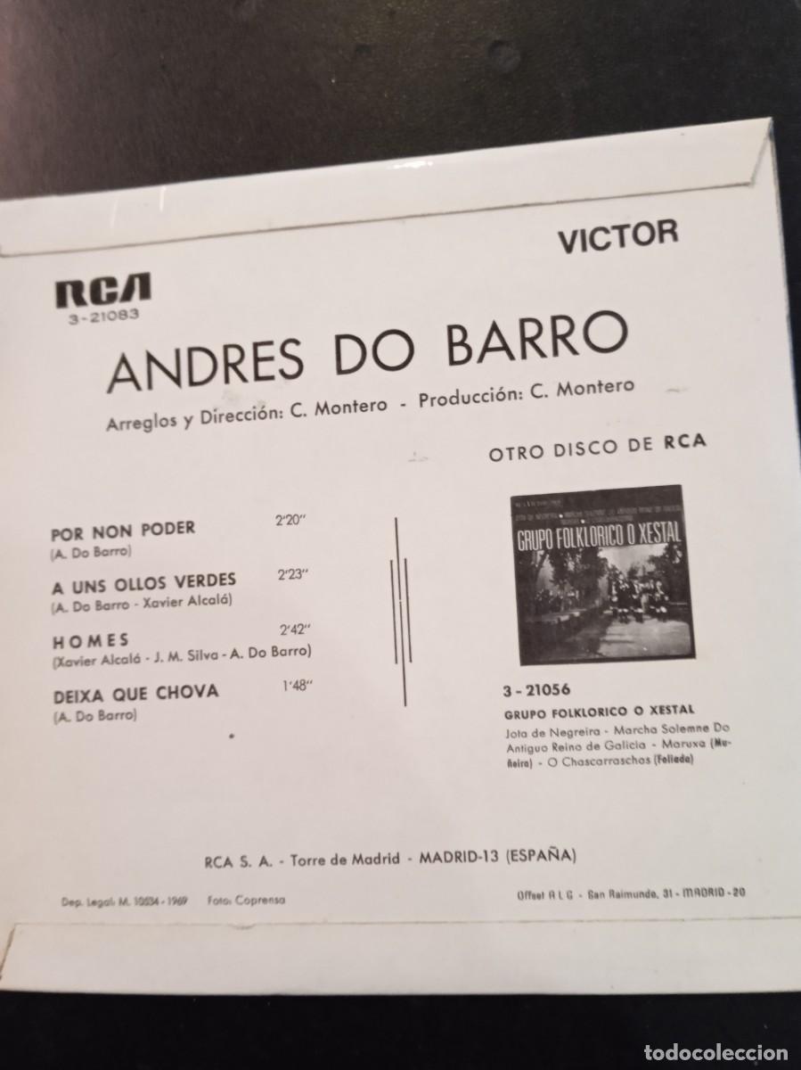 Discos de vinilo: ANDRES DO BARRO- POR NON PODER. EP - Foto 2
