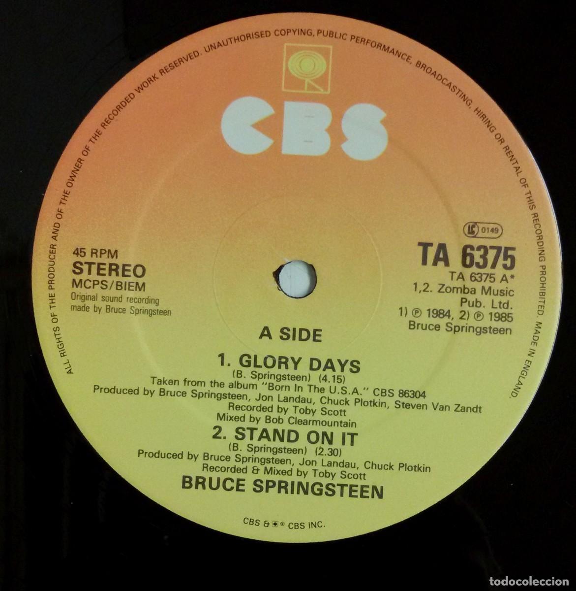 Discos de vinilo: Bruce Springsteen Glory Days Maxisingle 12&rdquo; Inglaterra 1985 - Foto 3