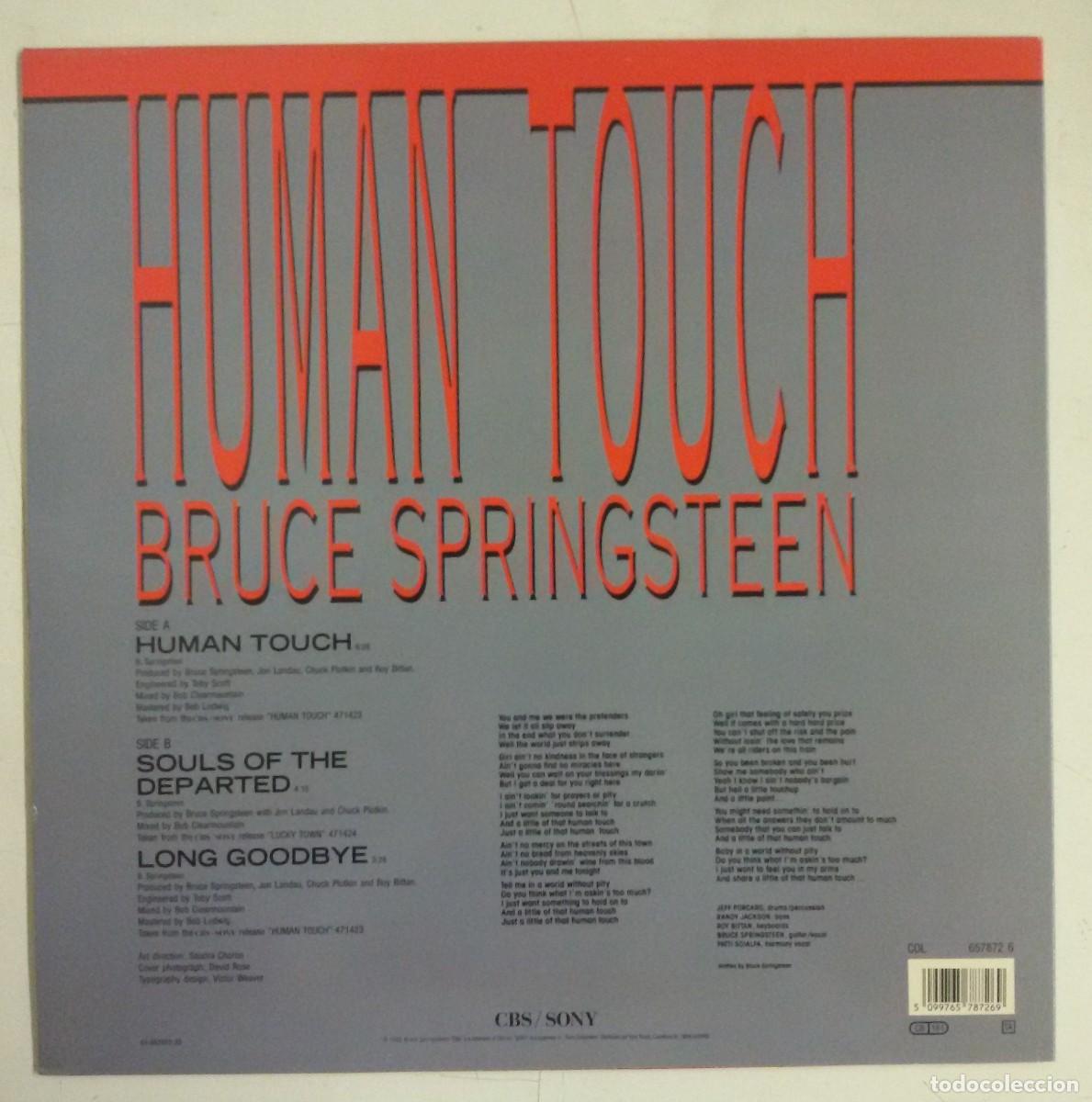 Discos de vinilo: Bruce Springsteen Human Touch Maxisingle 12&rdquo; Espa&ntilde;a 1992 - Foto 2