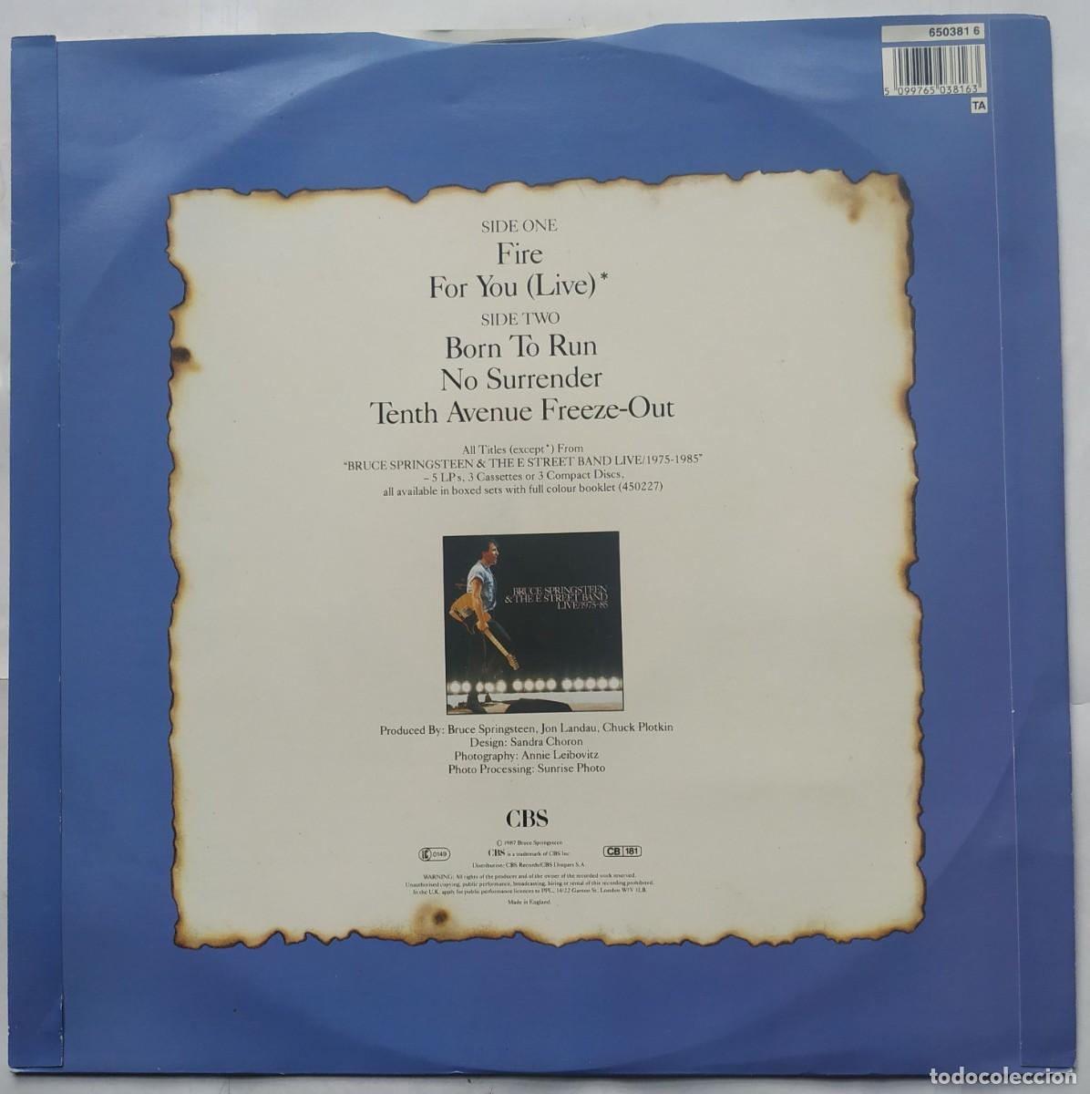 Discos de vinilo: Bruce Springsteen Fire Maxisingle 12&rdquo; UK 1987 - Foto 2