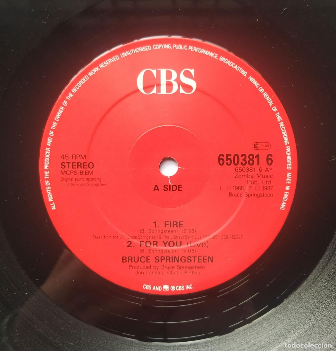 Discos de vinilo: Bruce Springsteen Fire Maxisingle 12&rdquo; UK 1987 - Foto 3