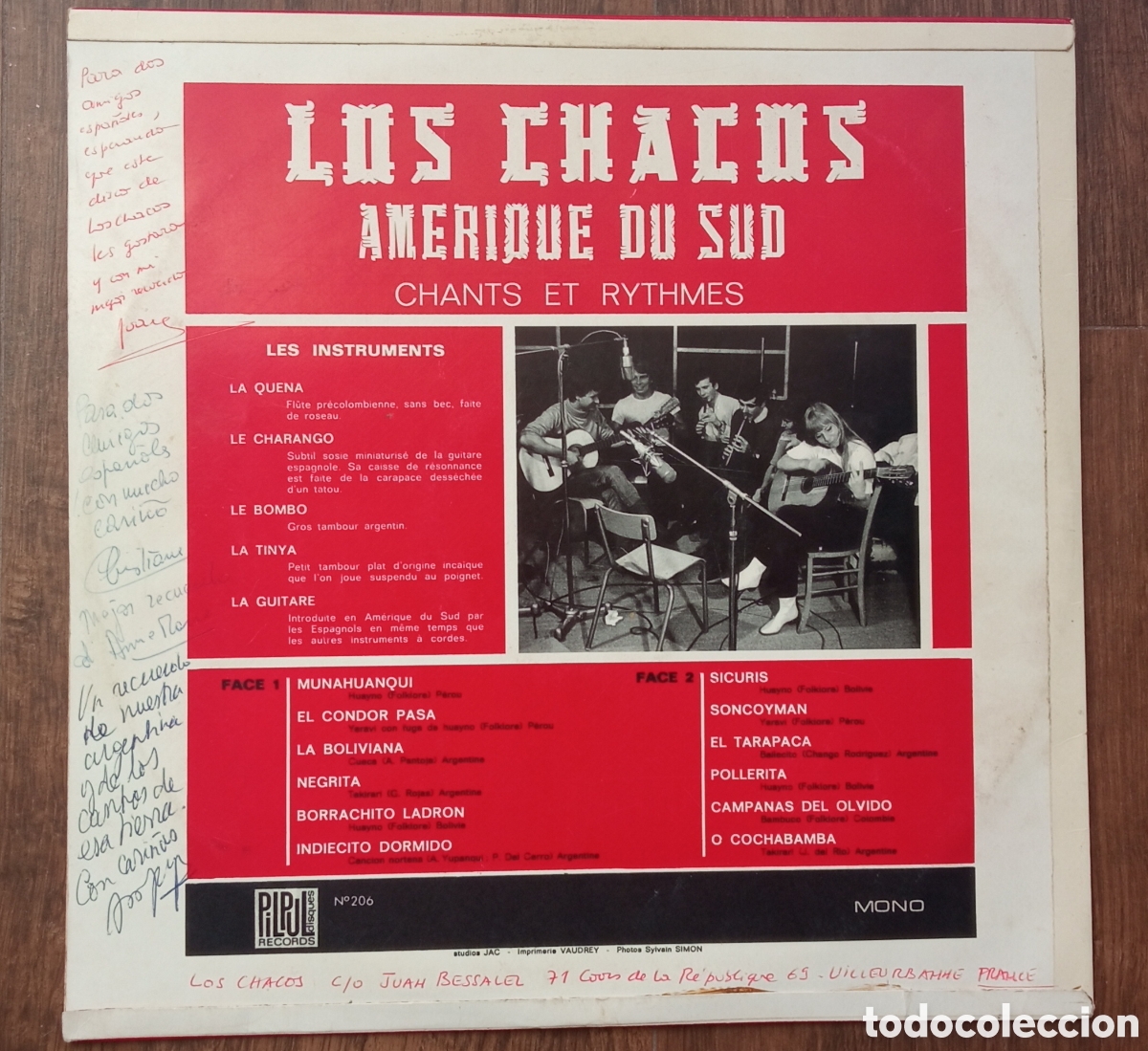 Discos de vinilo: Los Chacos. Amerique du sud - Foto 2