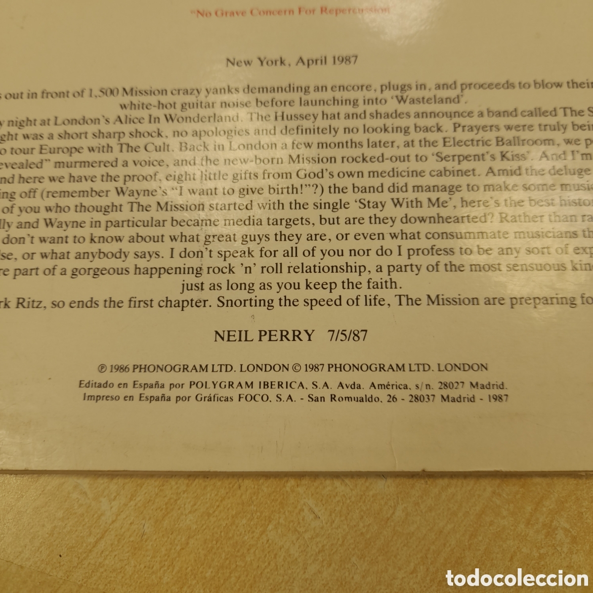 Discos de vinilo: The mission. The first chapter2 - Foto 3