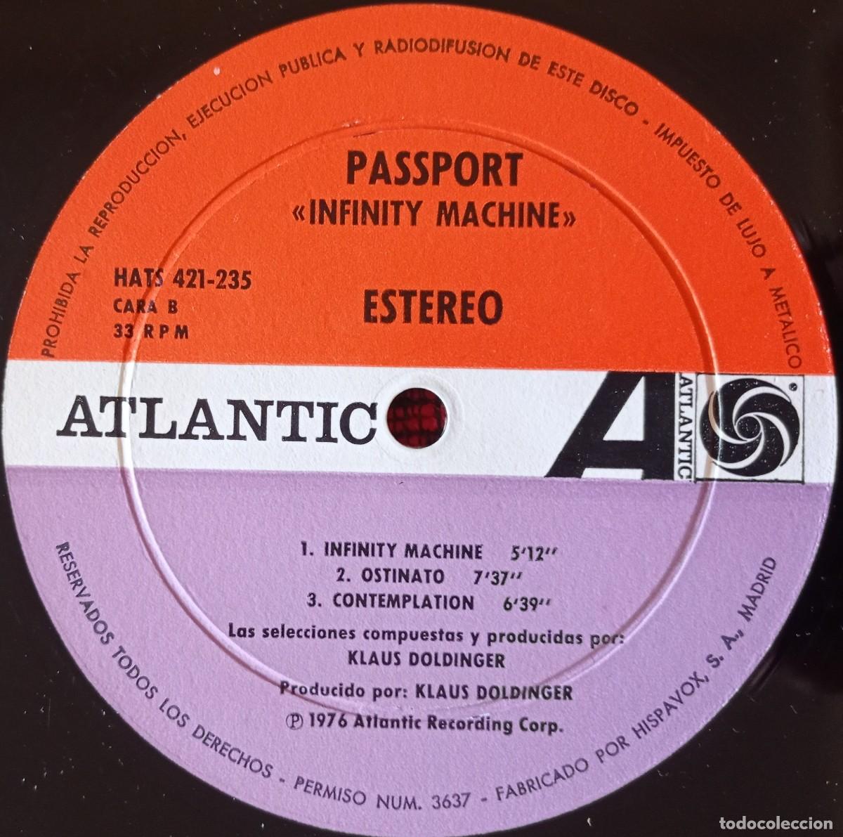 Discos de vinilo: PASSPORT ** Infinity Machine ** VINILO LP ORIGINAL 1976 - Foto 5