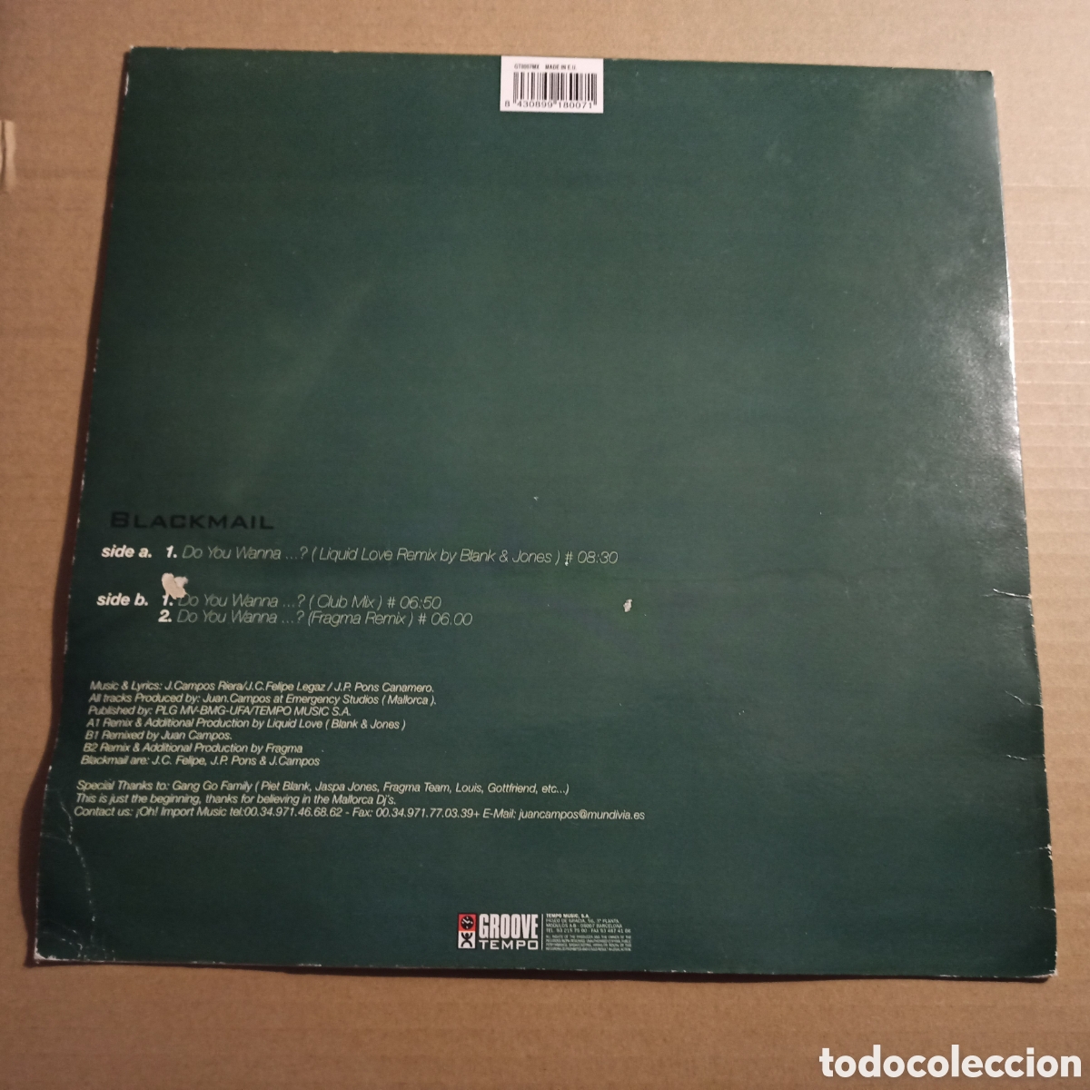 Discos de vinilo: Blackmail - Do You Wanna ...? (12&rdquo;) - Foto 2