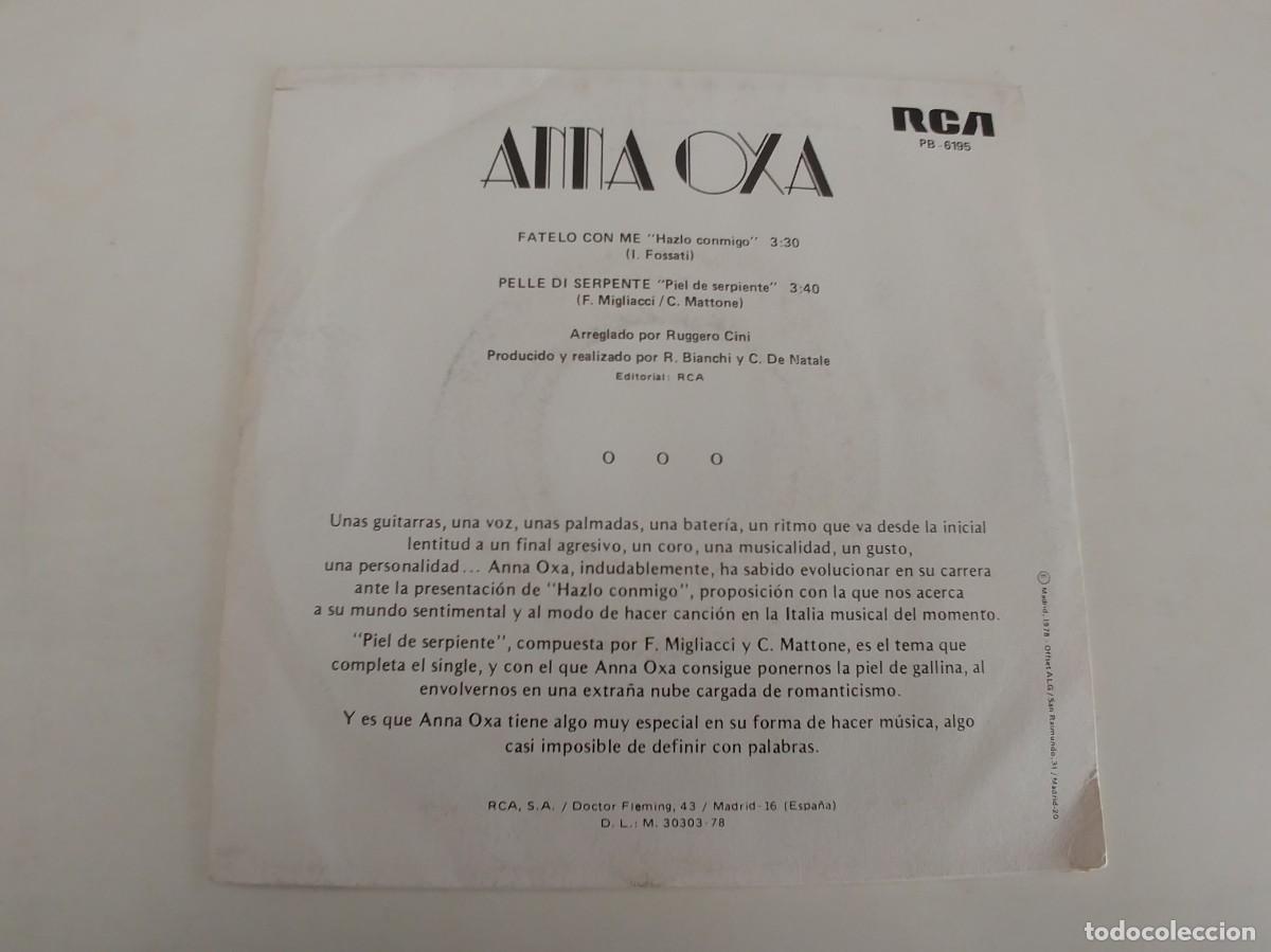Discos de vinilo: ANNA OXA-SINGLE FATELO CON ME - Foto 2