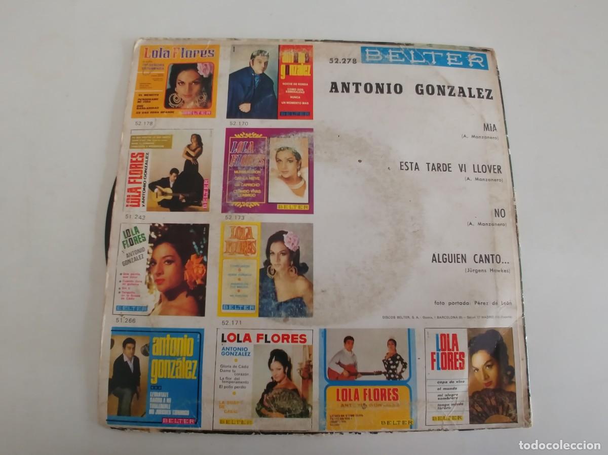 Discos de vinilo: ANTONIO GONZALEZ-EP NO +3-PORTADA REGULAR - Foto 2