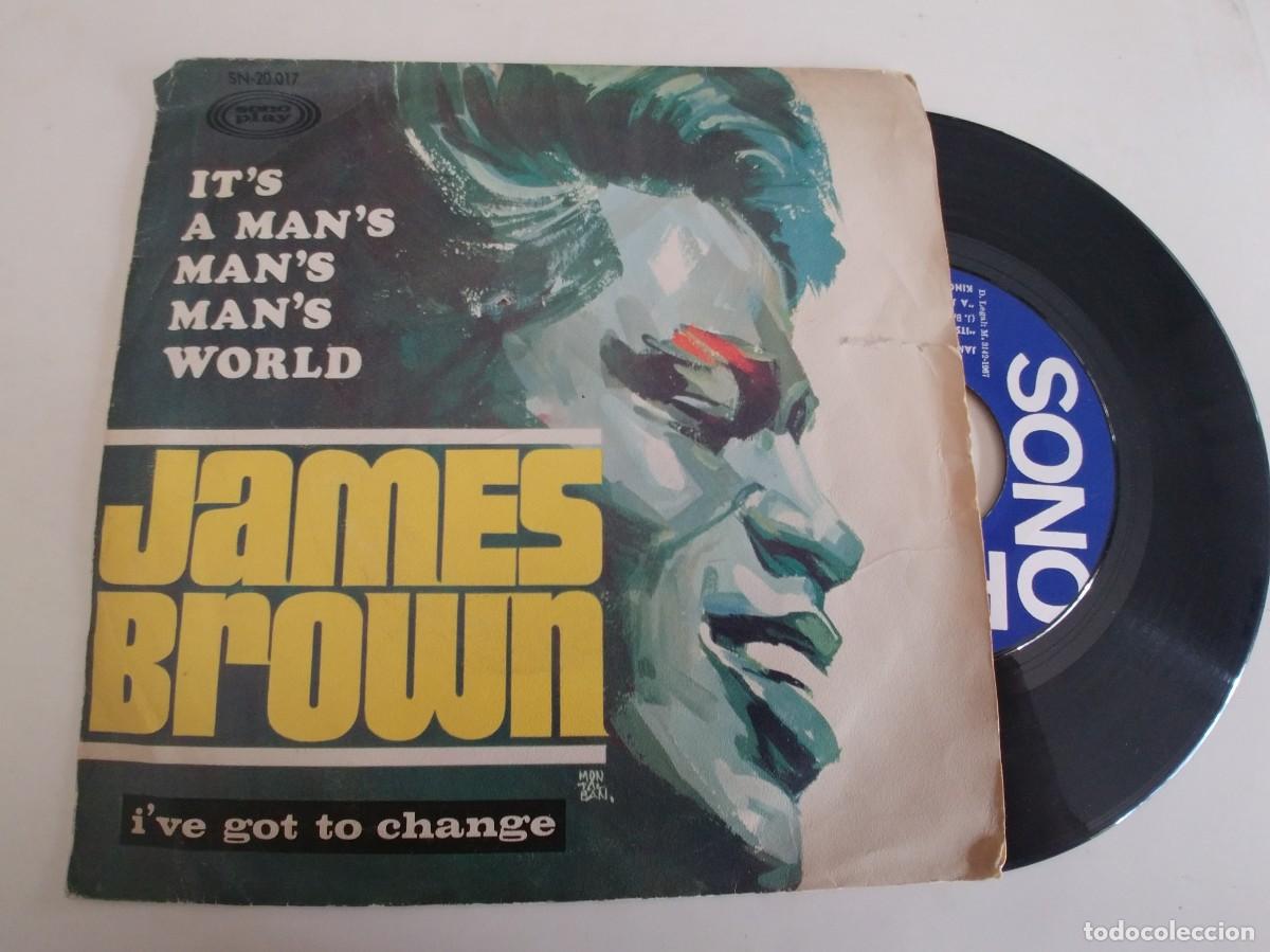 Discos de vinilo: JAMES BROWN-SINGLE ITS A MANS MANS MANS WORLD - Foto 1