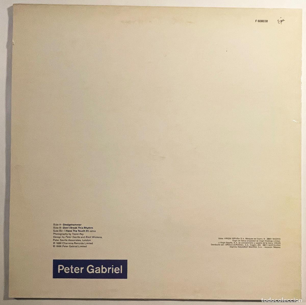 Discos de vinilo: PETER GABRIEL / SLEDGE HAMMER / MX CHARISMA 1986 / ESPA&Ntilde;A - Foto 2