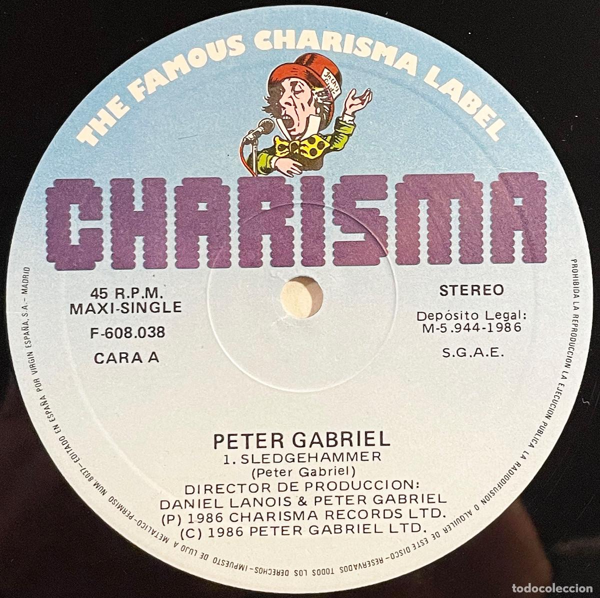 Discos de vinilo: PETER GABRIEL / SLEDGE HAMMER / MX CHARISMA 1986 / ESPA&Ntilde;A - Foto 3