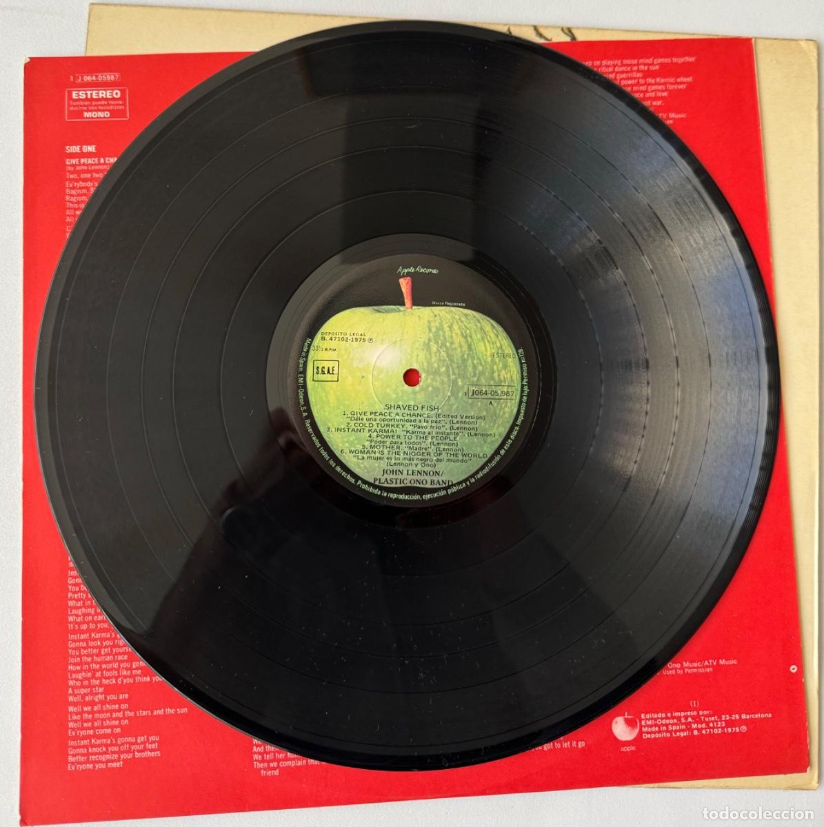 Discos de vinilo: JOHN LENNON. PLASTIC ONO BAND. SHAVED FISH. EMI. - Foto 5