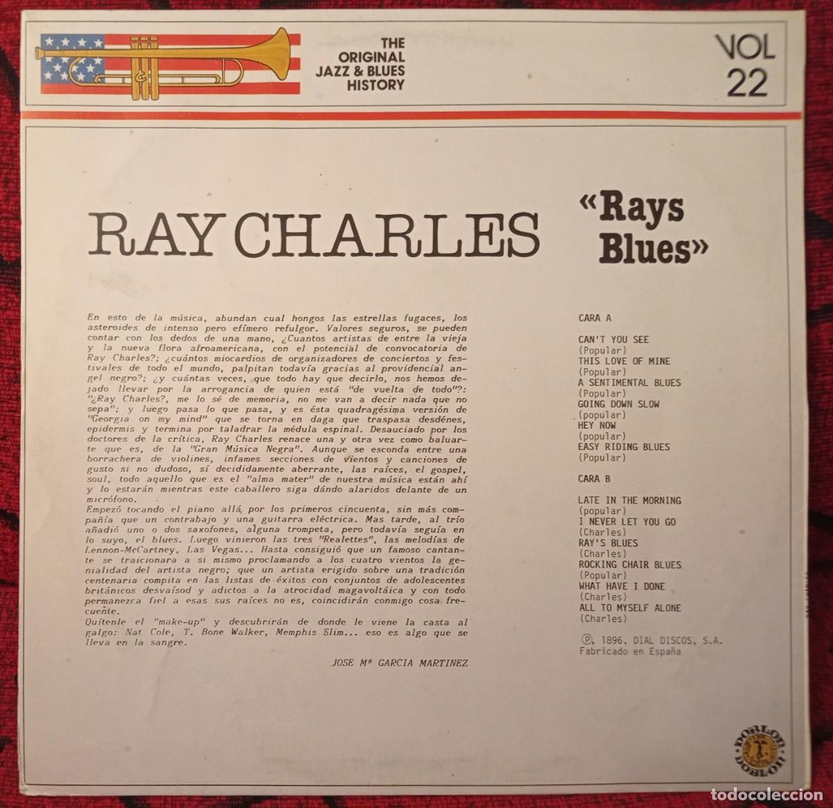 Discos de vinilo: RAY CHARLES ** Rays Blues Vol. 22 ** VINILO LP 1986 - Foto 2