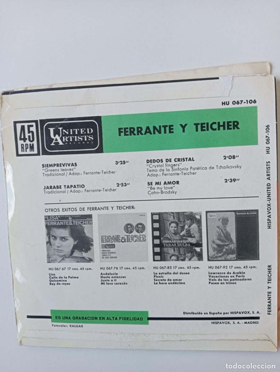Discos de vinilo: Ferrante & Teicher - Siempre Vivas (7&rdquo;, EP) 1963 latin - Foto 2