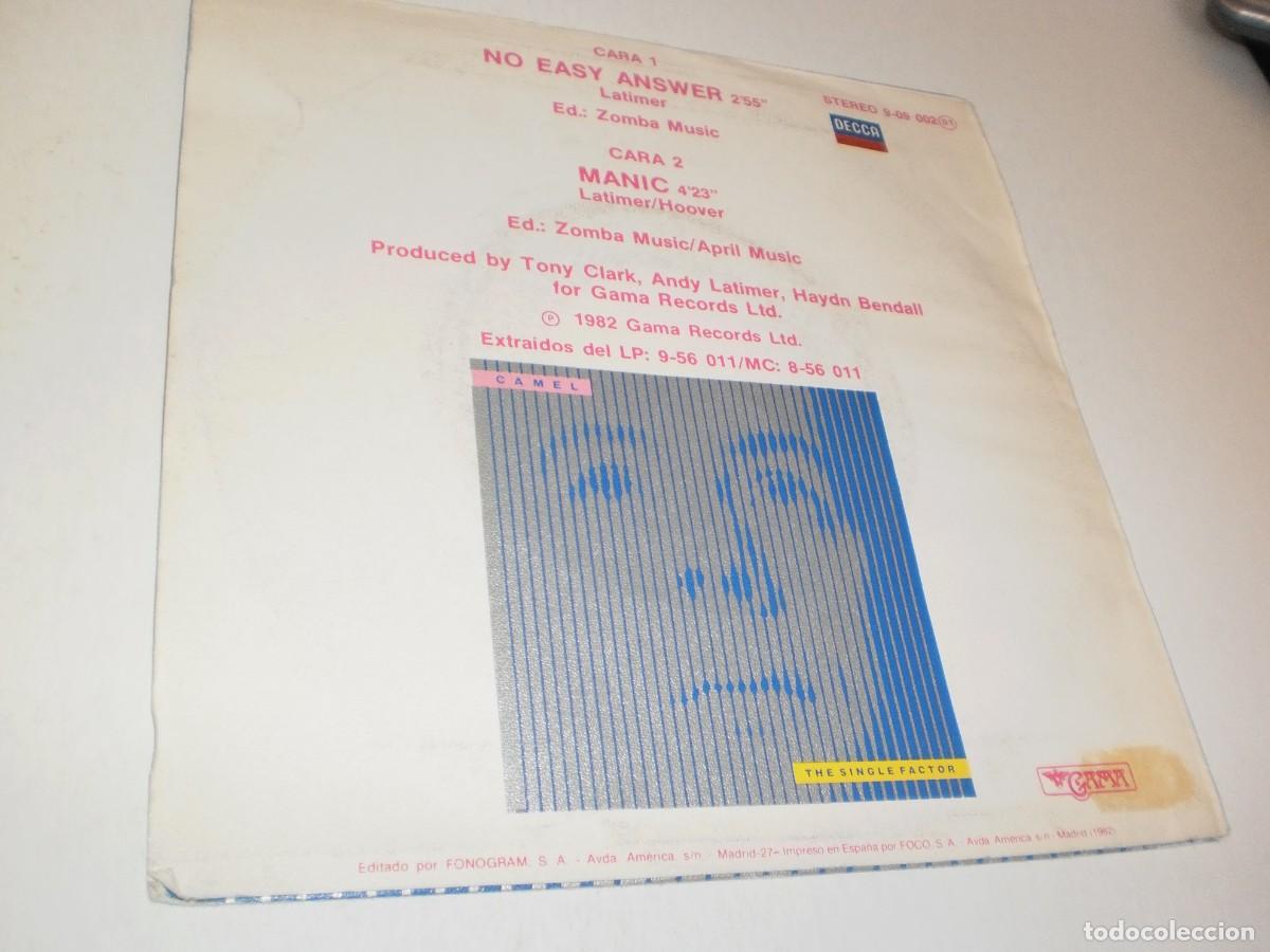 Discos de vinilo: single camel. no easy answer. manic. decca 1981 spain (seminuevo) - Foto 2