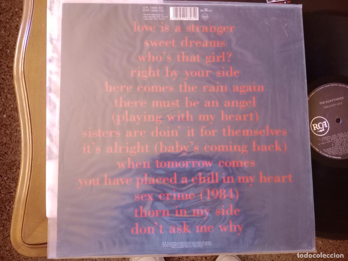 Discos de vinilo: EURYTHMICS GREATEST HITS - Foto 2
