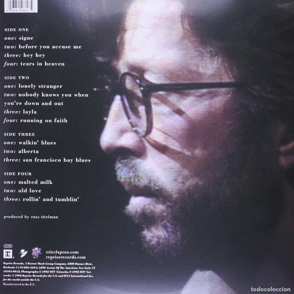 Discos de vinilo: ERIC CLAPTON, UNPLUGGET, DOBLE LP DESPLEGABLE, COMO NUEVO - Foto 2