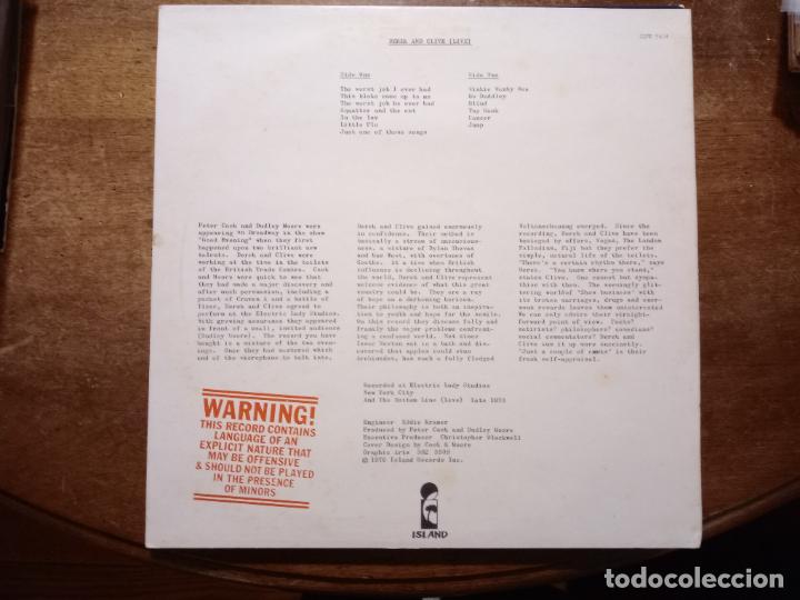 Discos de vinilo: Peter Cook & Dudley Moore present - Derek and Clive - live - Foto 2