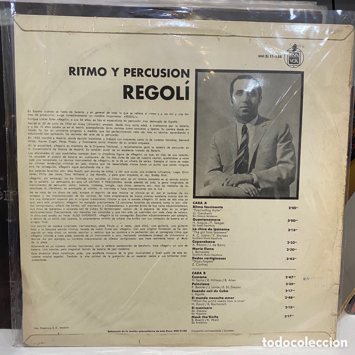 Discos de vinilo: Regol&iacute; - Ritmo Y Percusi&oacute;n (LP, Album) - Foto 2