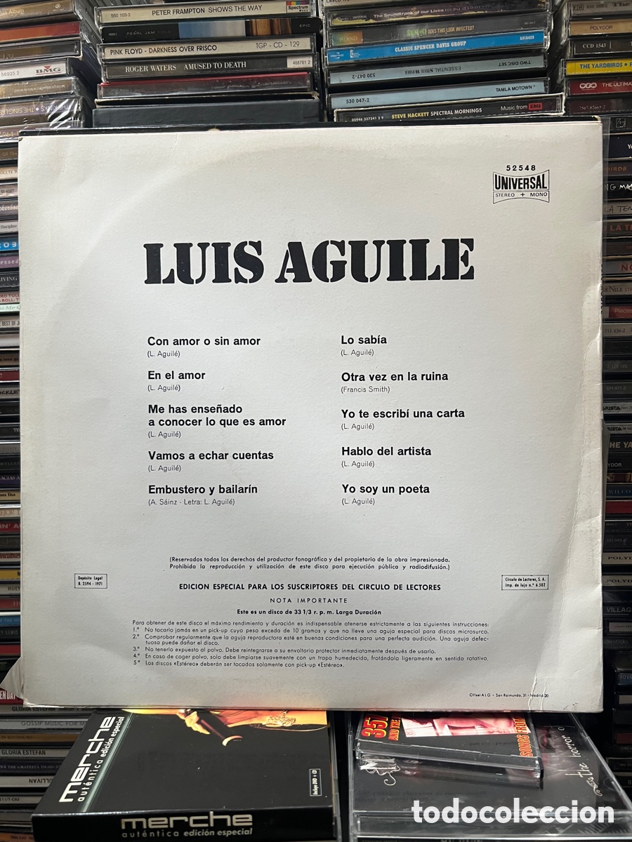 Discos de vinilo: Luis Aguile Con amor o sin amor - Foto 2