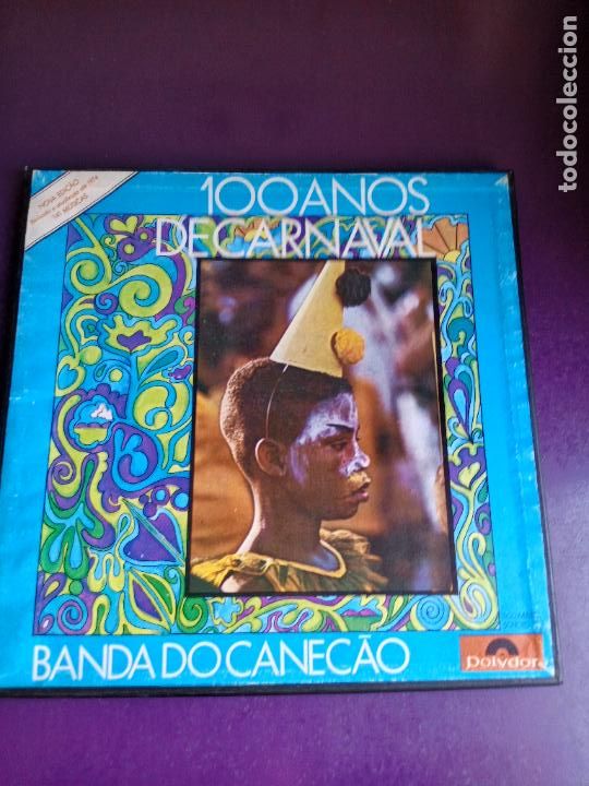Disques de vinyle: Banda do Canec&atilde;o, 100 Anos De Carnaval - CAJA POLYDOR 3 LP 1973, 140 TEMAS, GRAN LIBRO, SAMBA BRASIL