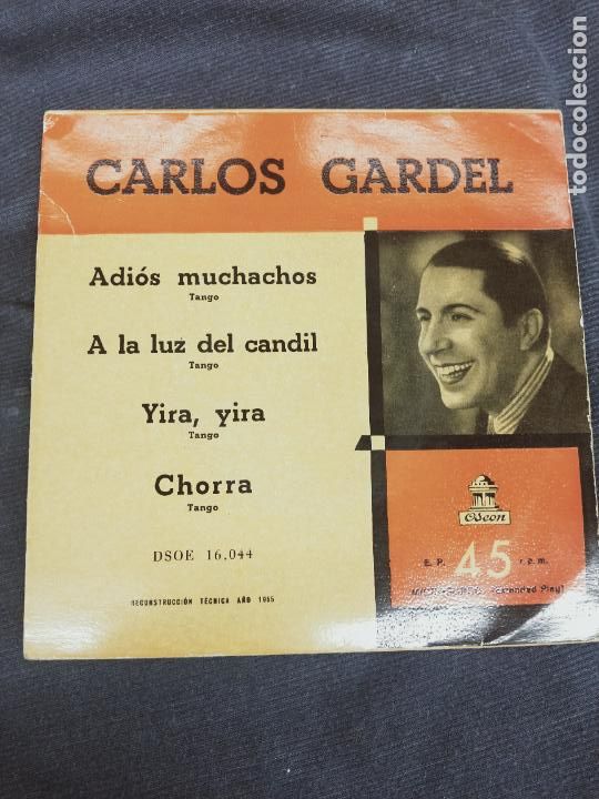 Discos de vinilo: CARLOS GARDEL - ADIOS MUCHACHOS + 3. EP ODEON 1955 - Foto 1