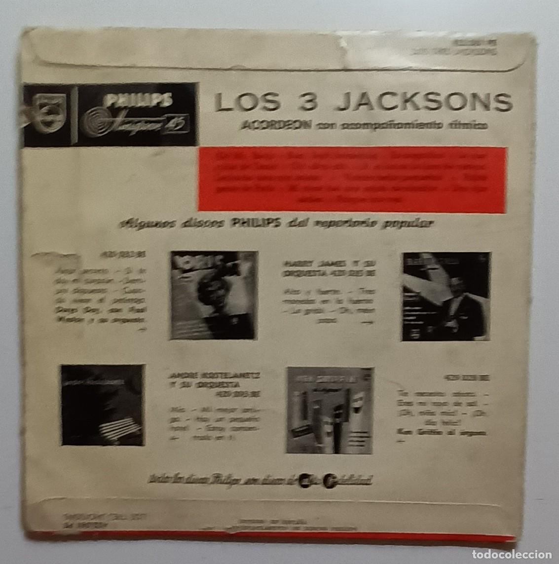 Discos de vinilo: Single - LOS 3 JACKSONS - ACORDEON CON ACOMPA&Ntilde;AMIENTO RITMICO - Foto 2