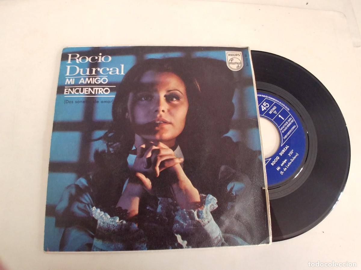 Discos de vinilo: ROCIO DURCAL-SINGLE MI AMIGO - Foto 1