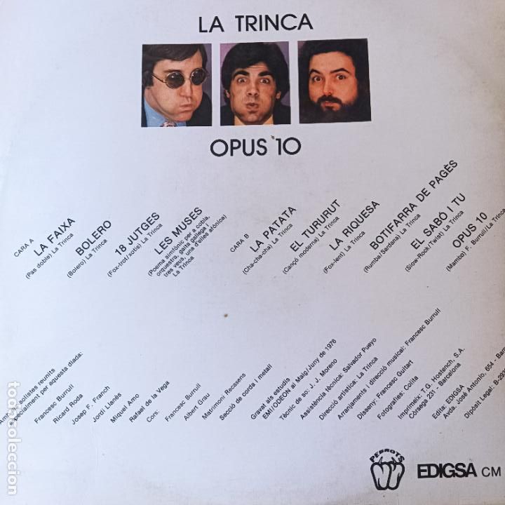 Discos de vinilo: LA TRINCA, OPUS 10 - LP - Foto 2