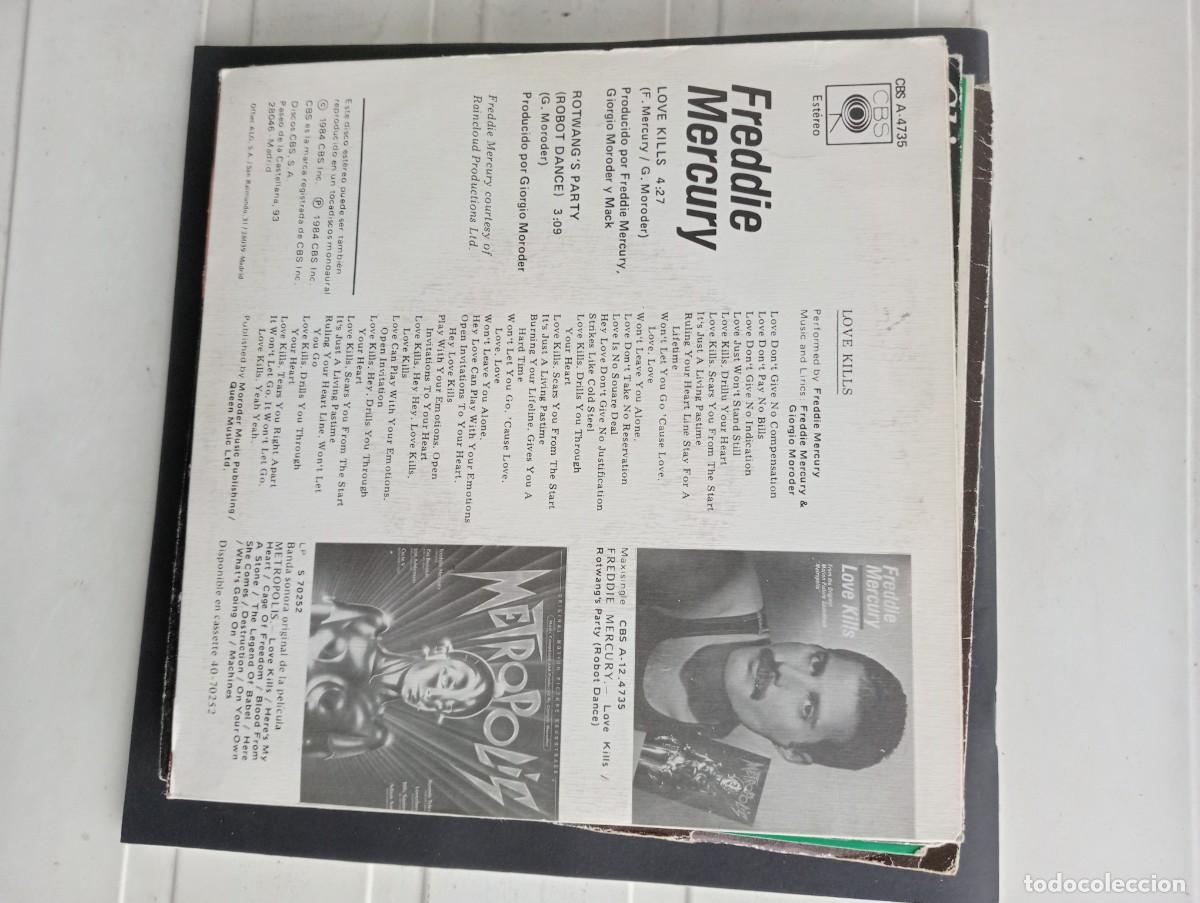 Discos de vinilo: Freddie Mercury - Love Kills (7&rdquo;, Single) 1984 - Foto 2