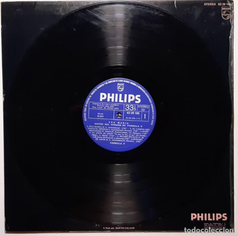 Discos de vinilo: F&oacute;rmula V. Eva Mar&iacute;a. &Eacute;xitos del verano. Philips, Spain 1973 LP - Foto 3