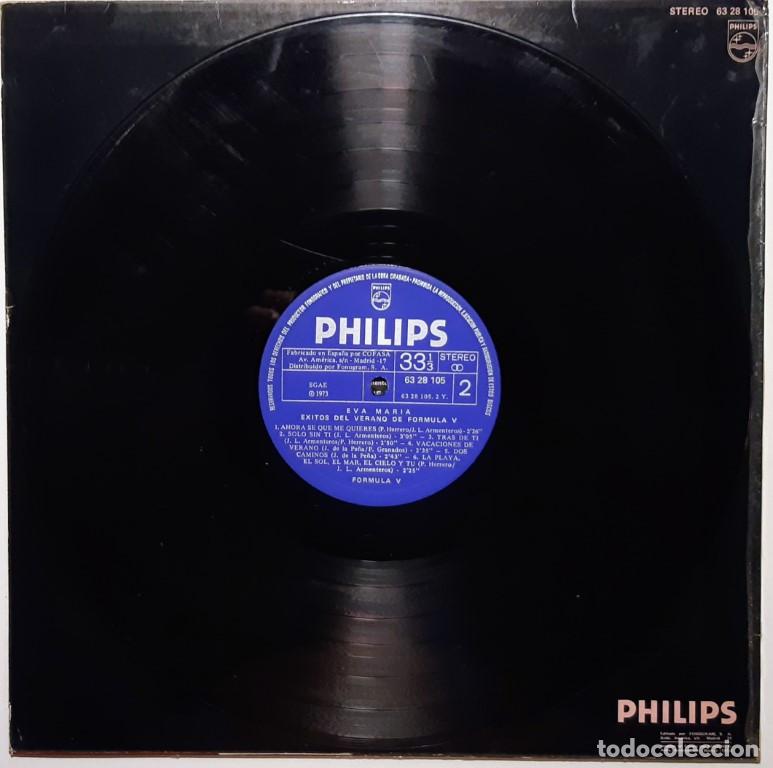 Discos de vinilo: F&oacute;rmula V. Eva Mar&iacute;a. &Eacute;xitos del verano. Philips, Spain 1973 LP - Foto 4