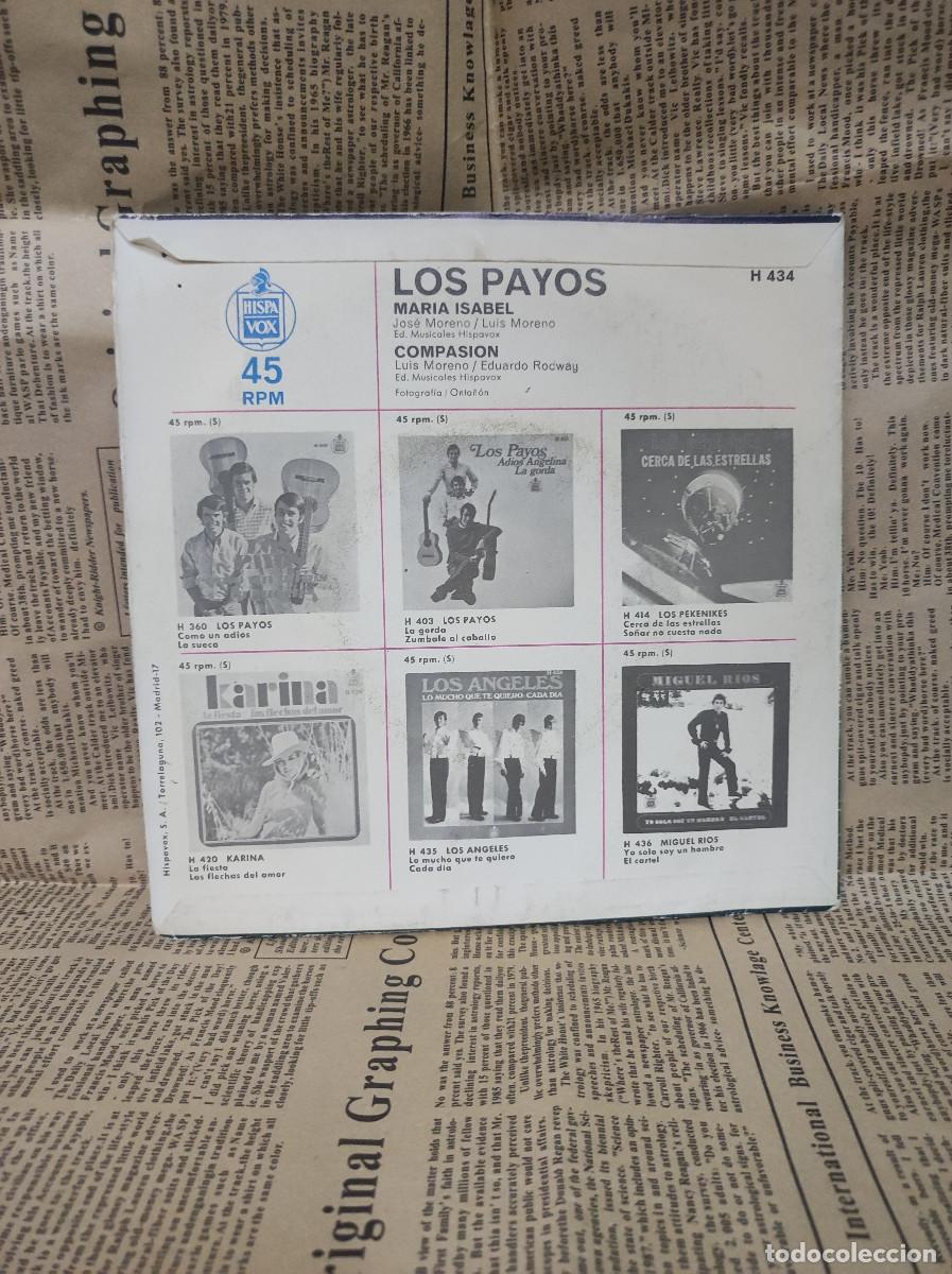 Discos de vinilo: Los Payos &ndash; Mar&iacute;a Isabel / Compasi&oacute;n - Foto 2
