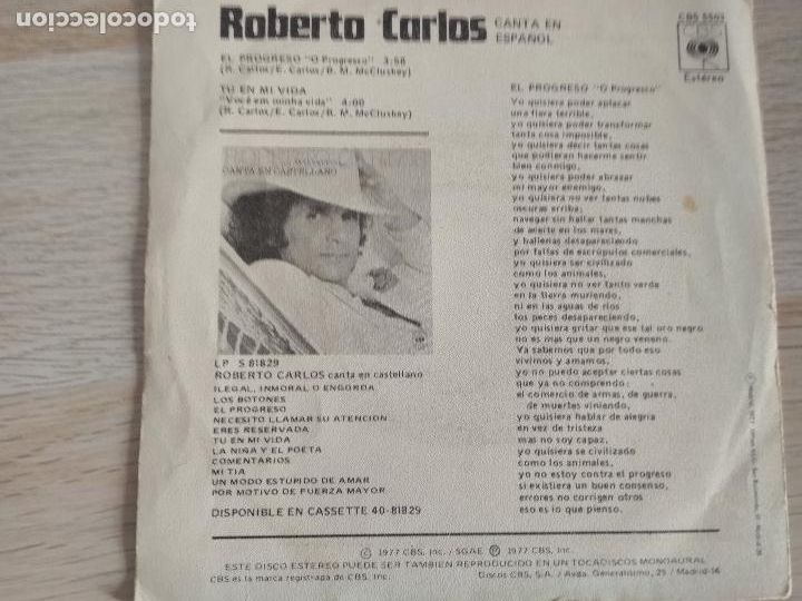 Discos de vinilo: roberto carlos, canta en espa&ntilde;ol,el progreso, ed espa&ntilde;ola 1977 - Foto 4