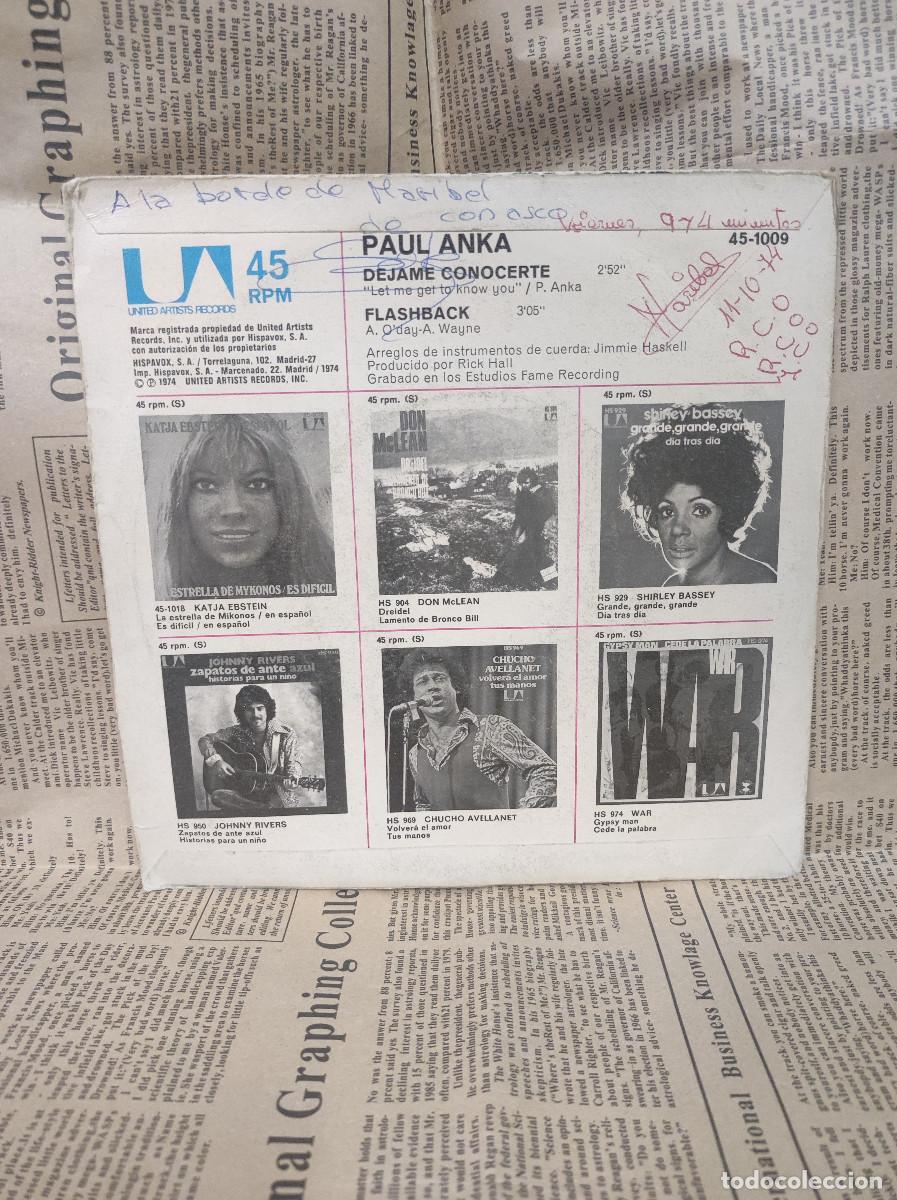 Discos de vinilo: Paul Anka &ndash; D&eacute;jame Conocerte - Foto 2