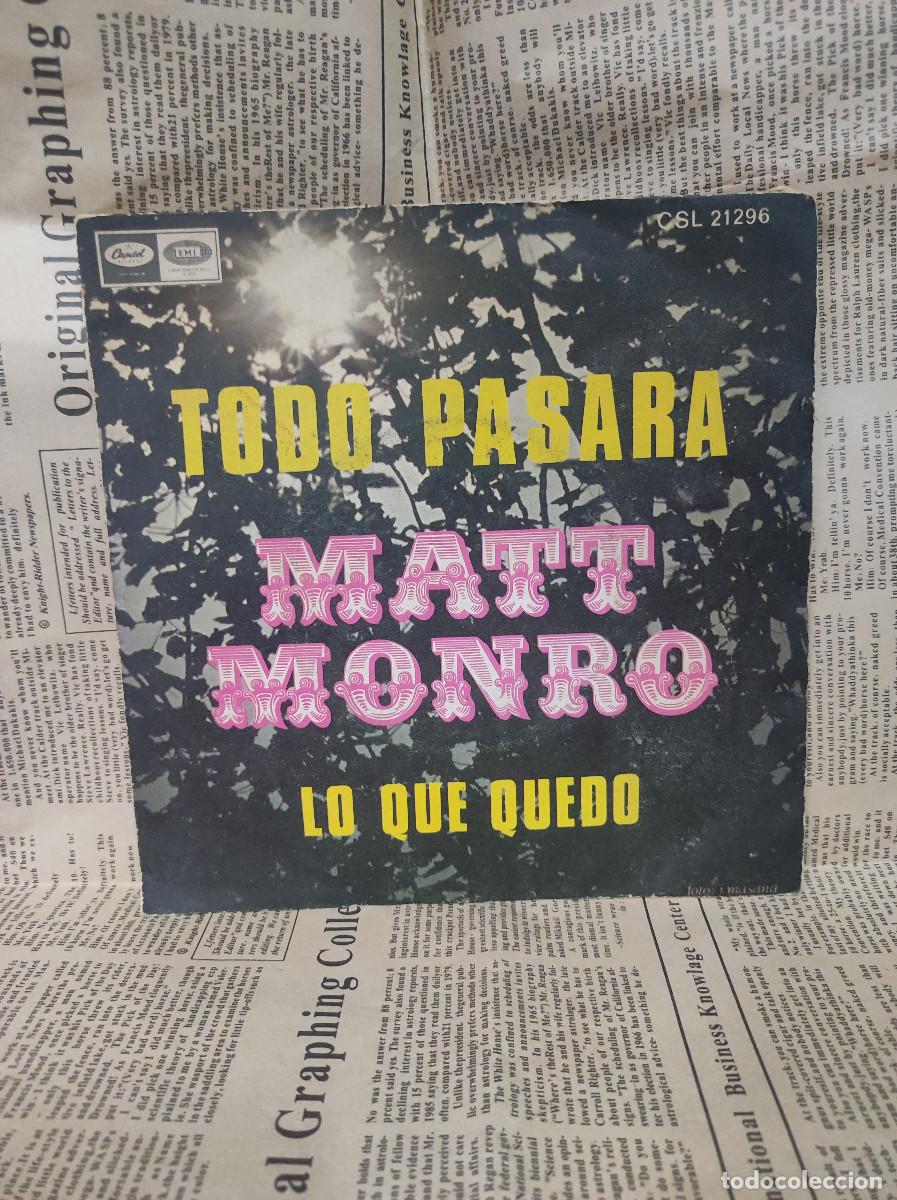 Discos de vinilo: Matt Monro &ndash; Todo Pasara - Foto 1