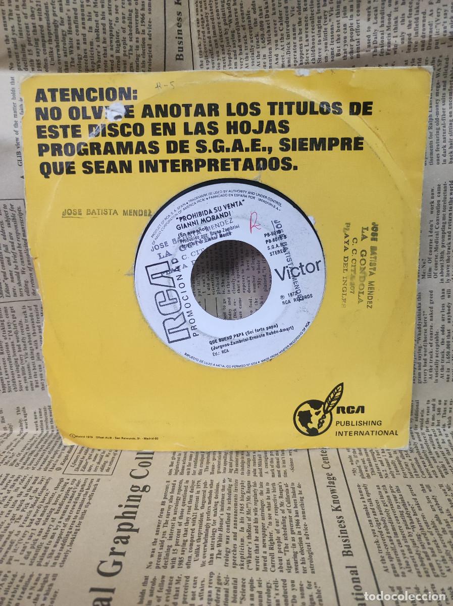 Discos de vinilo: Gianni Morandi &ndash; Para Poder Vivir / Que Bueno Pap&agrave; - Foto 1