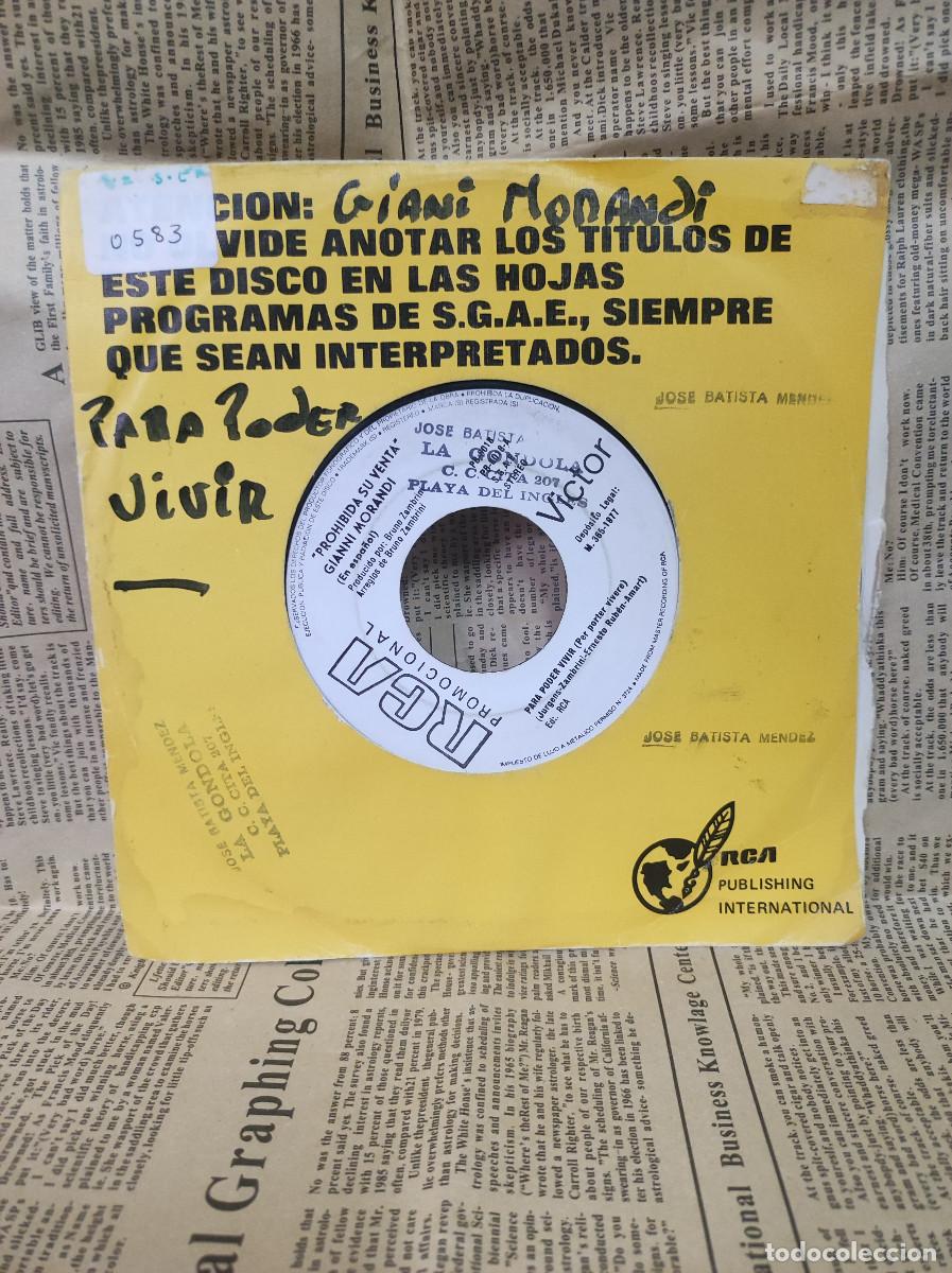 Discos de vinilo: Gianni Morandi &ndash; Para Poder Vivir / Que Bueno Pap&agrave; - Foto 2
