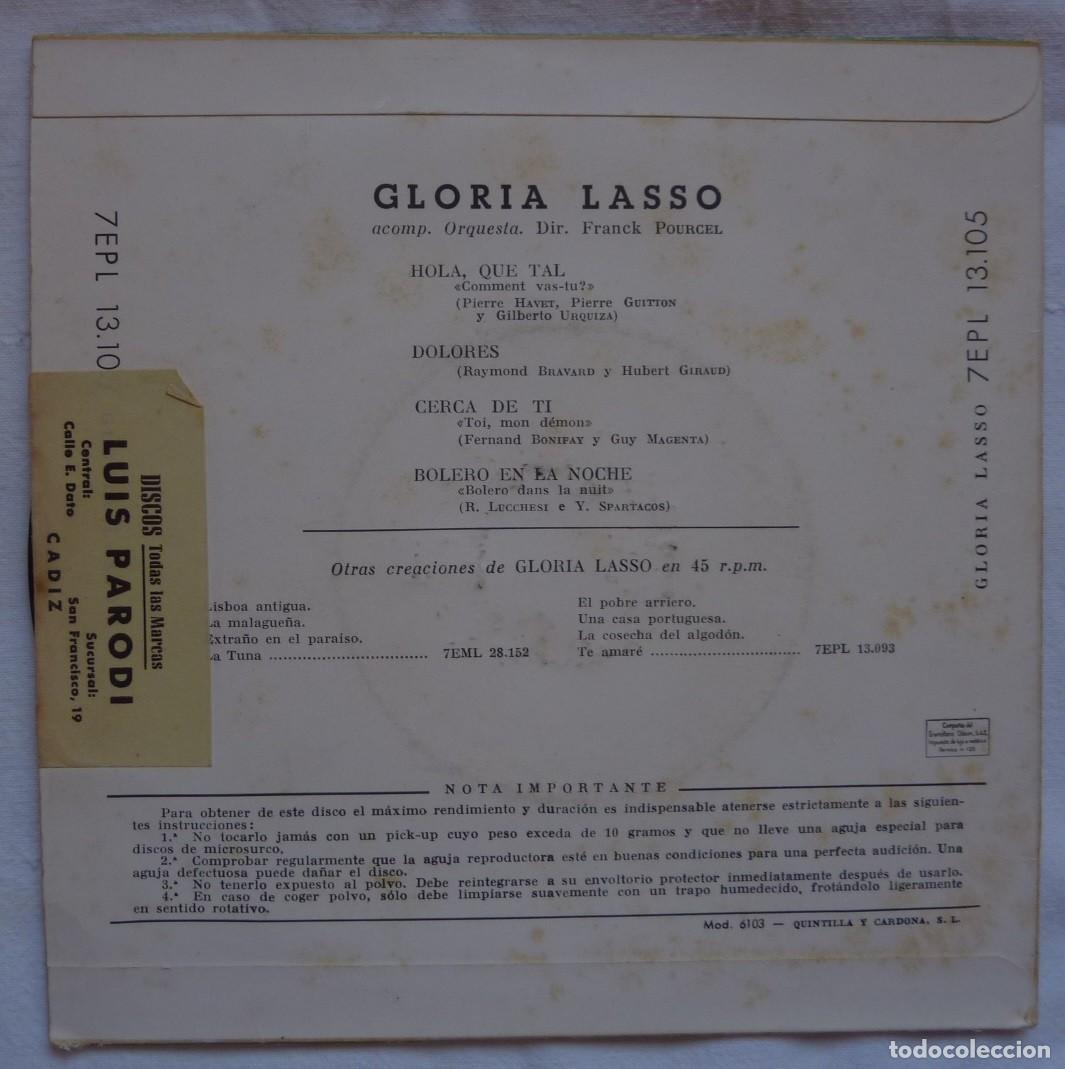 Discos de vinilo: GLORIA LASSO // HOLA QUE TAL+3 // EP - Foto 2