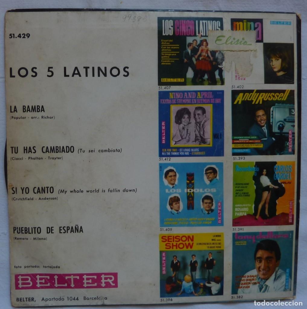Discos de vinilo: LOS CINCO LATINOS // LA BAMBA+3 // 1964 // EP - Foto 2