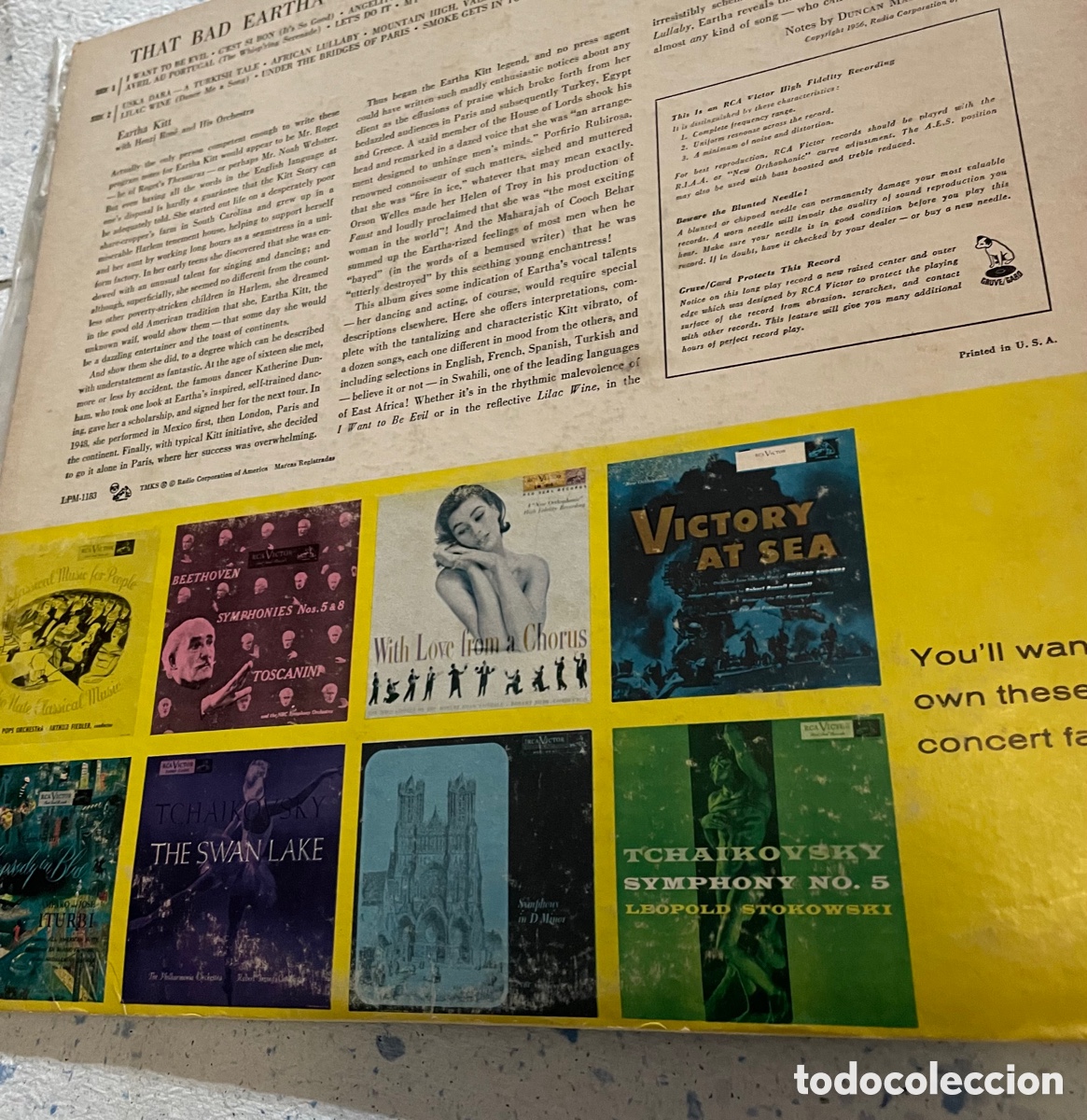 Discos de vinilo: Eartha Kitt &ndash; That Bad Eartha. Lp 1956. - Foto 2