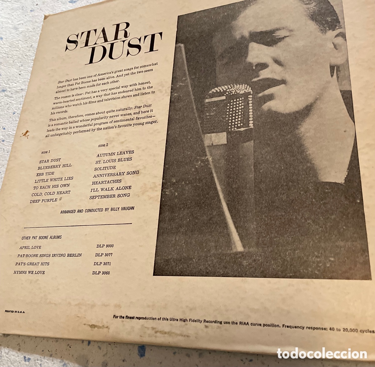 Discos de vinilo: Pat Boone &ndash; Star Dust. Lp 1958 - Foto 3