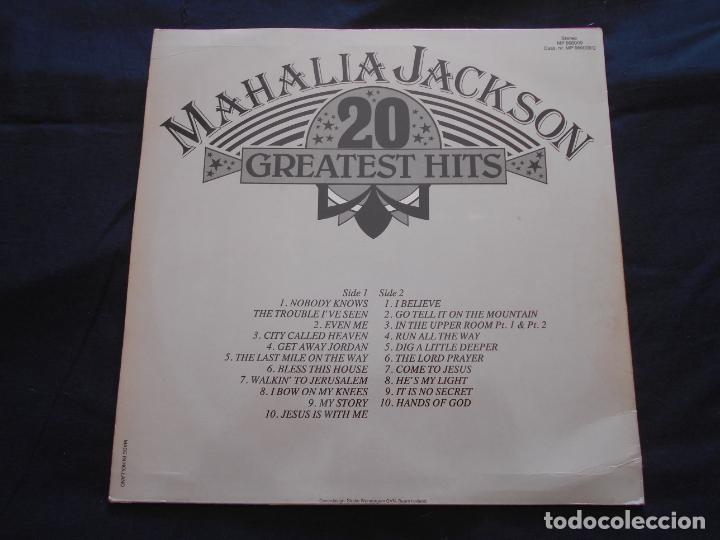 Discos de vinilo: LP MAHALIA JACKSON // 20 GREATEST HITS - Foto 2