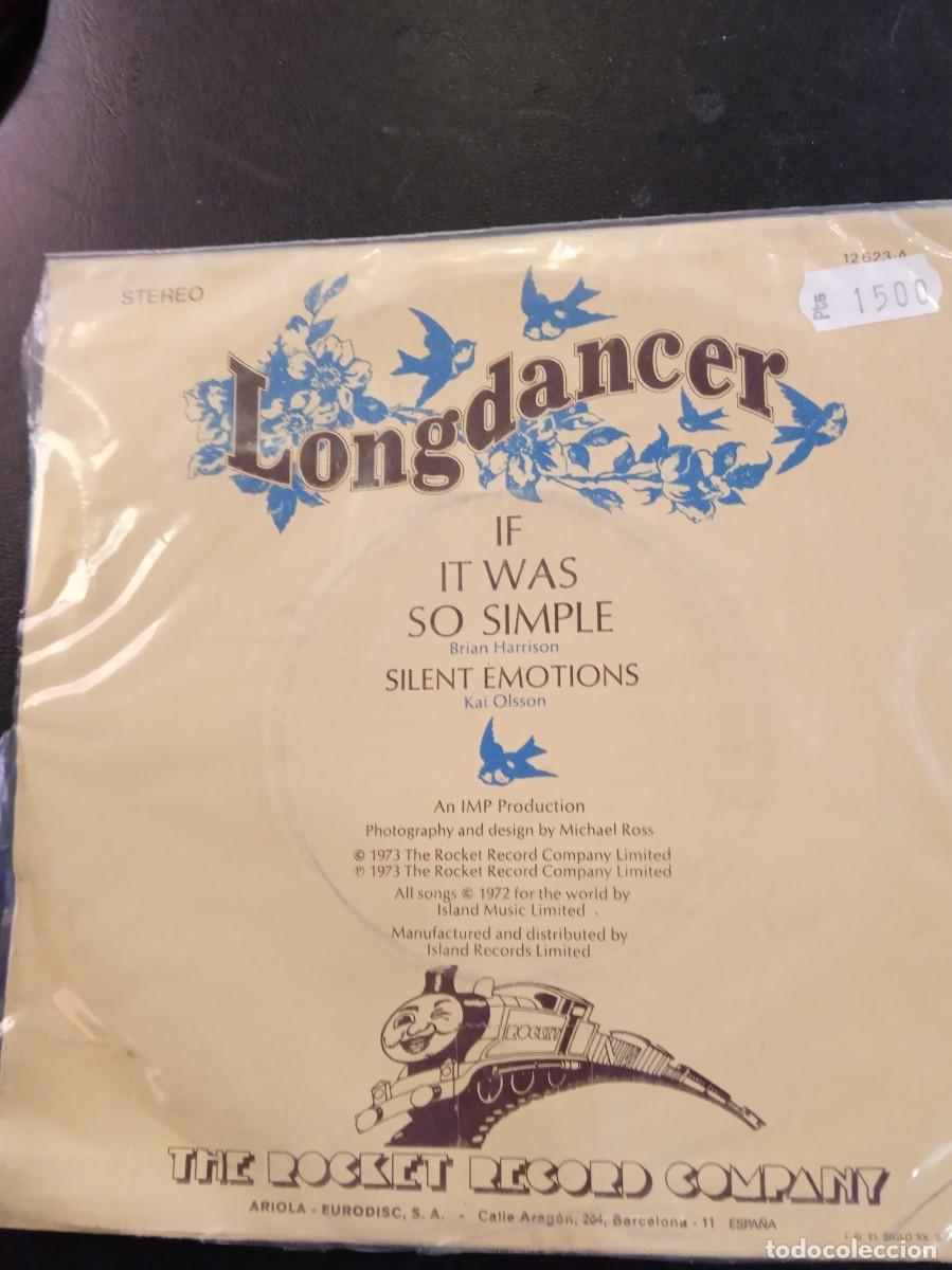 Discos de vinilo: LONGDANCER- IF IT WAS SO SIMPLE. SINGLE. DAVE STEWART DE EURYTHMICS - Foto 2