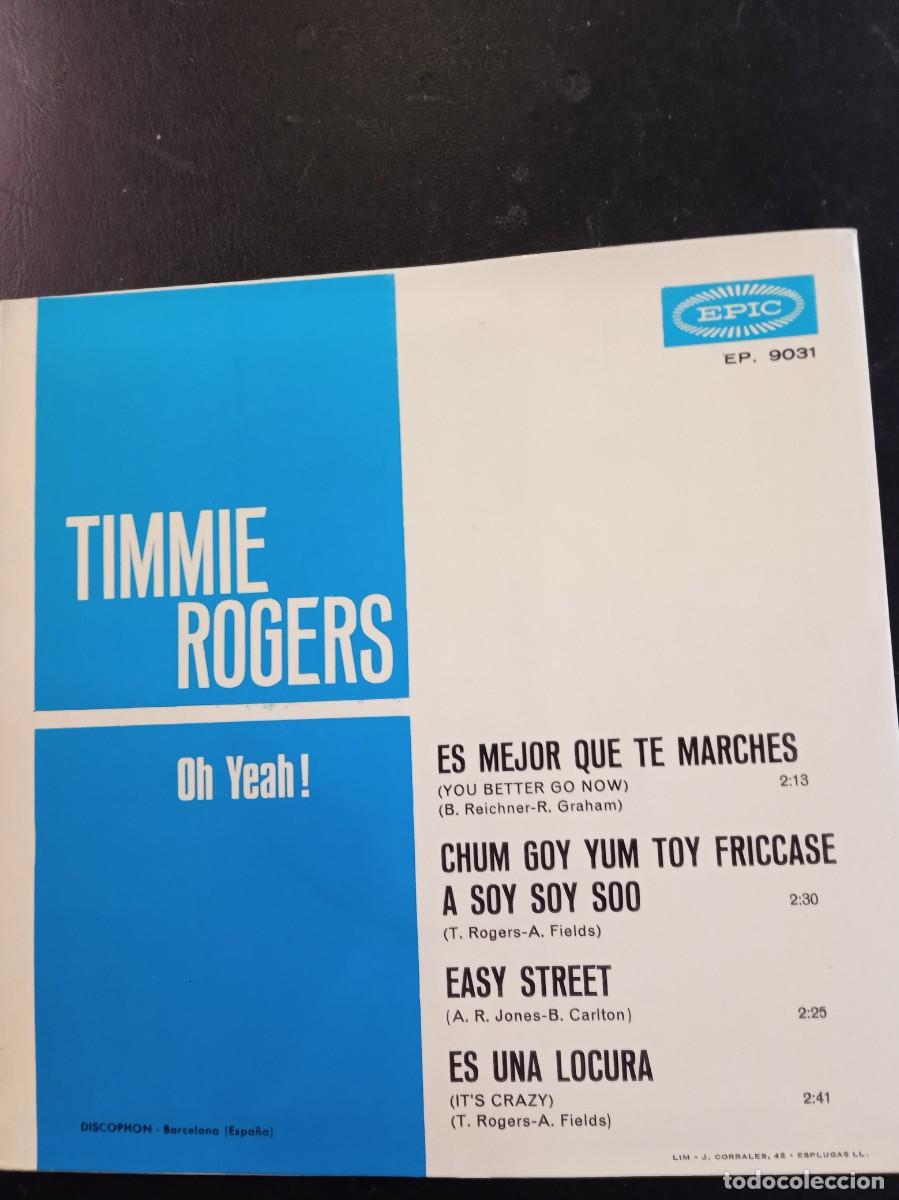 Discos de vinilo: TIMMIE ROGERS- OH YEAH! IT&acute;S ME SINGING. EP. MINT IMPECABLE - Foto 2