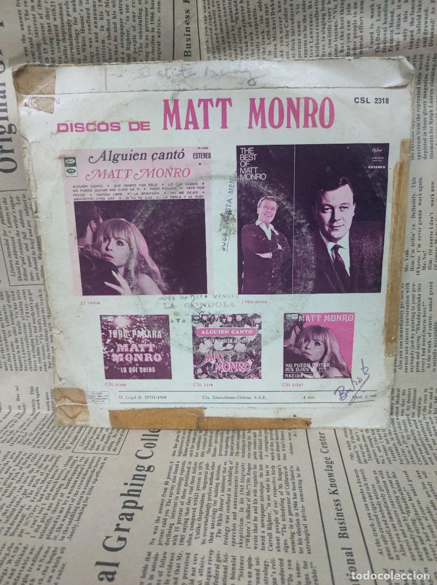 Discos de vinilo: Matt Monro &ndash; Alguien Cant&oacute; - Foto 2