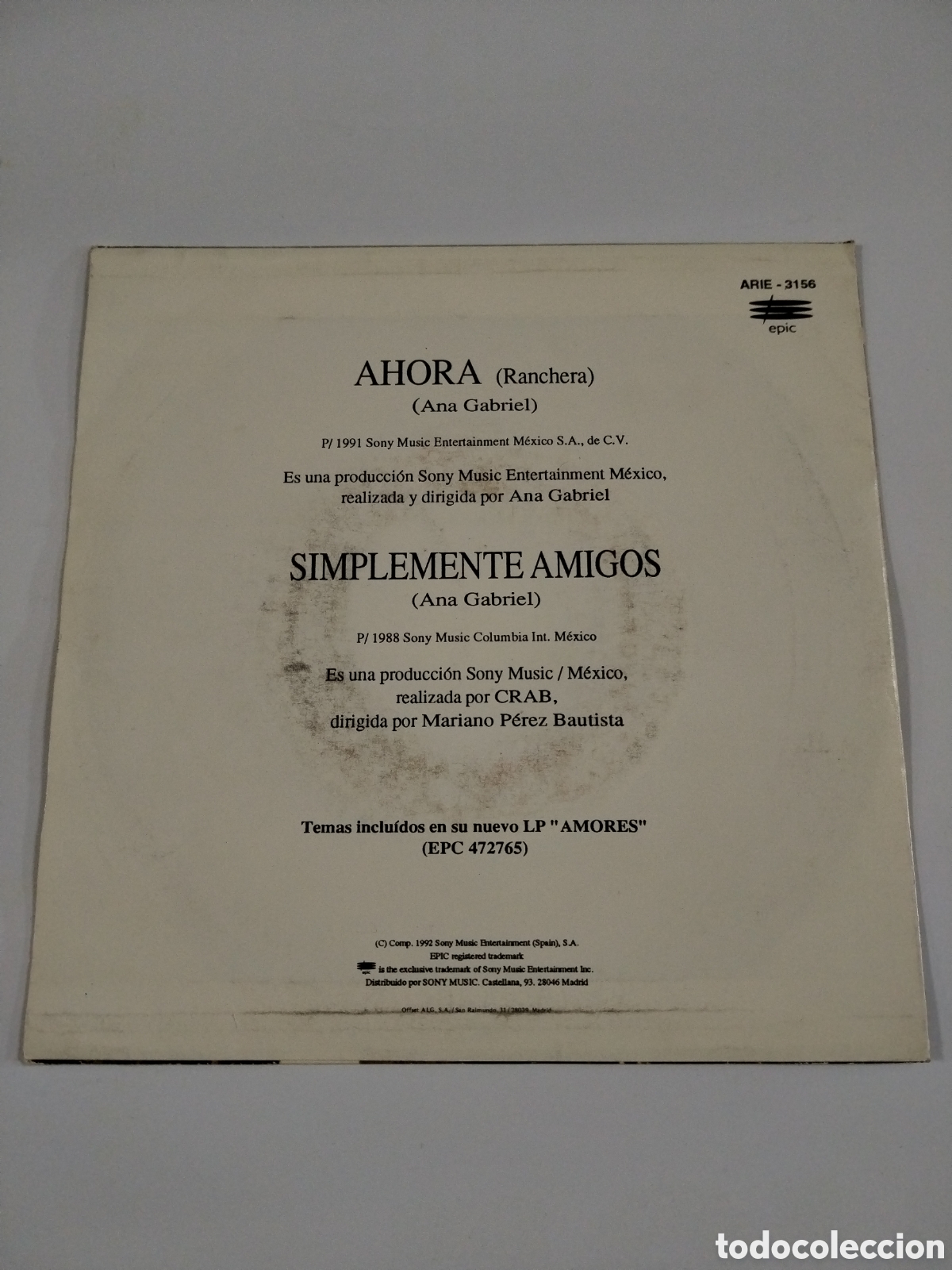 Discos de vinilo: ANA GABRIEL - AHORA - Foto 2